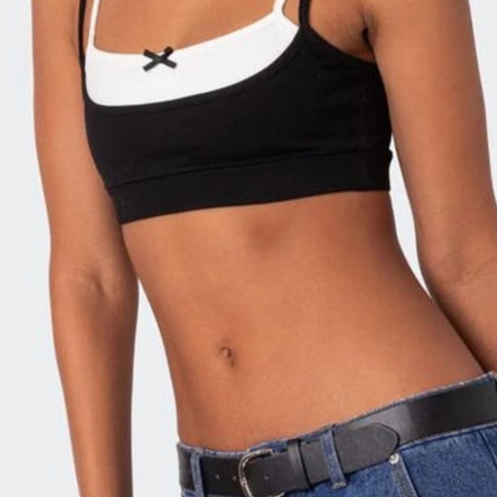 Edikted Black and White Crop Top